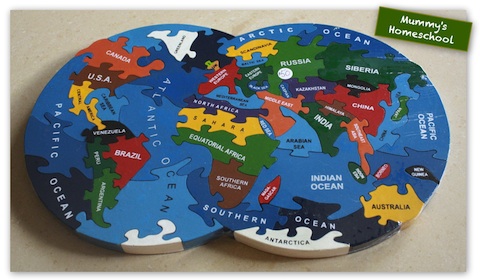 Alphabet Jigsaws world map