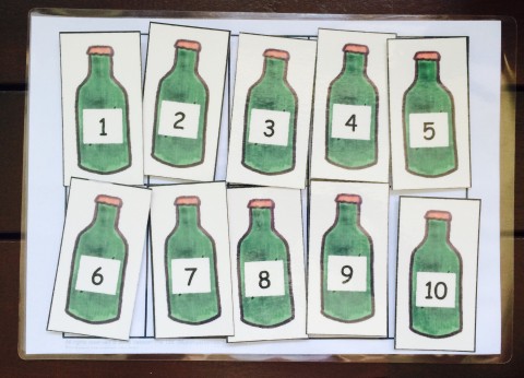 math numbers green bottles 2