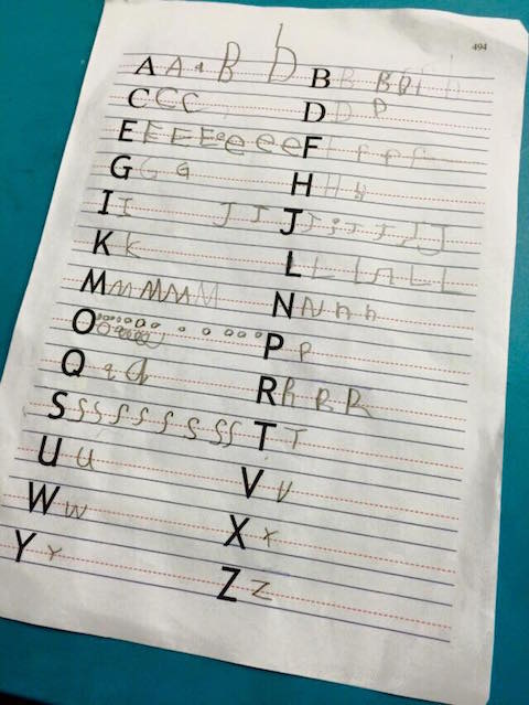 writing alphabets