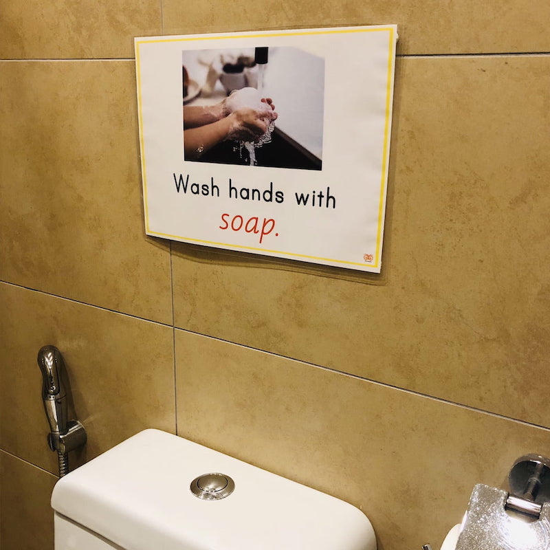 printable poster wash hands with soap toilet